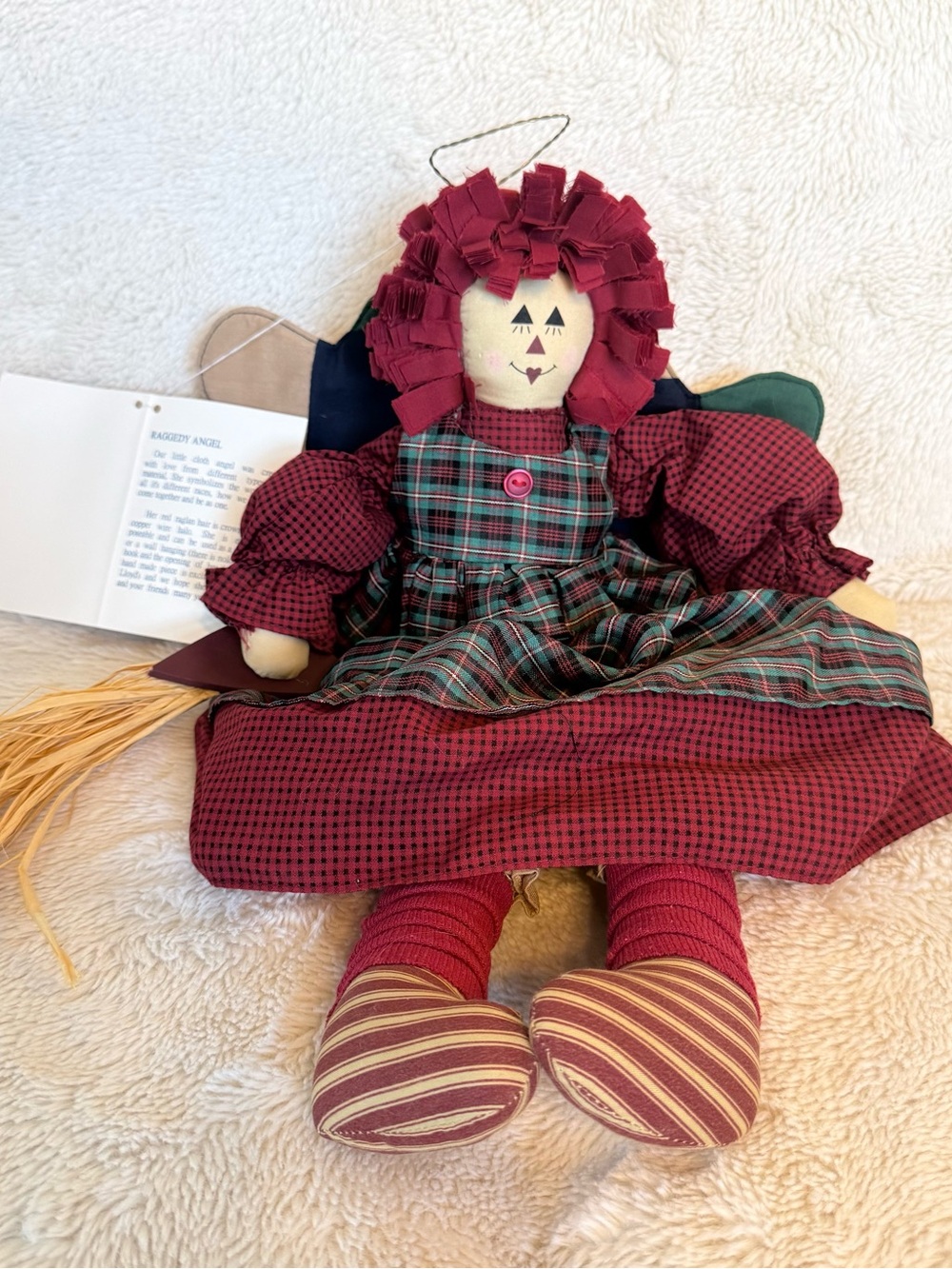 Raggedy Angel Doll Shelf Sitter by House of Lloyd Primitive Folk Art Cottagecore